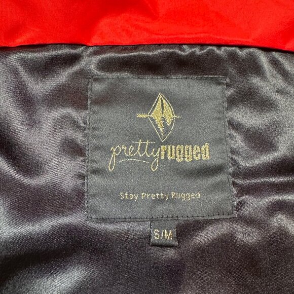 Pretty Rugged Bright Red Puffer Winter Apres Ski Vest Women's Size Small Medium - Picture 6 of 6